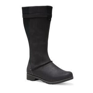 Eddie Bauer Trace Waterproof Leather Riding‎ Boot Black Tall Zip Calf 8 NEW